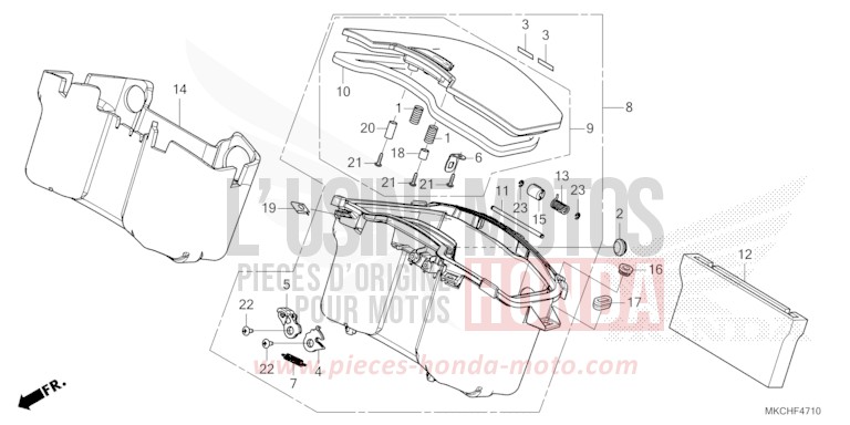 CENTER POCKET for Gold Wing PEAL DEEP MUD GRAY (NHC47B) from 2021
